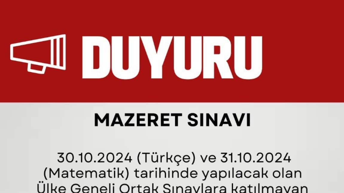 ÜLKE GENELİ MAZERET SINAVI